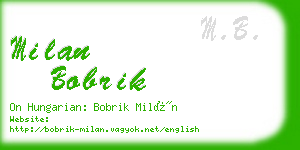 milan bobrik business card